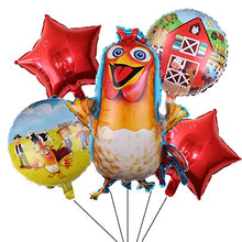 Load image into Gallery viewer, ALY 5PCS Farm Animals Foil Balloons for Kids Birthday Baby Shower La Granja De Zenón Theme Party Decorations