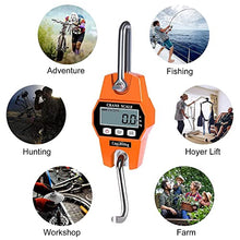 Load image into Gallery viewer, RUOQUTWK Digital Hanging Scale, with Precision Sensor 660LB Spring Hanging Weight Scale for Fish, Hunting, Fishing, Bicycles, Large Luggage, Farm, Meat Scale, Etc. (Crane Scale 300 kg Orange)