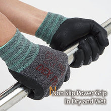 Load image into Gallery viewer, DEX FIT Lightweight Nitrile Work Gloves FN330, 3D Comfort Stretch Fit, Durable Power Grip Foam Coated, Smart Touch, Thin Machine Washable, Black Grey Medium 3 Pairs Pack