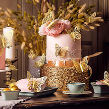 Load image into Gallery viewer, Crosize 72Pcs 3D Gold Butterfly Wall Decor 3 Sizes Butterfly Decorations Butterfly Party Cake Decorations 3D Butterfly Stickers Decals for Girls Kids Baby Bedroom Bathroom Living Room Birthday