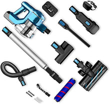 Load image into Gallery viewer, Cordless Vacuum Cleaner, 23Kpa 250W Brushless Motor Stick Vacume, Up to 40 Mins Runtime 2500mAh Rechargeable Battery, 5-in-1 Lightweight Handheld for Carpet Hard Floor Car Pet Hair, Blue-INSE S6