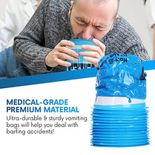 Load image into Gallery viewer, Hospital Vomit Bags - Car Throw Up Bag - for Airsick Travel & Motion Sickness - Leak Resistant Medical Grade Puke Bag - Disposable Barf Bags Throw Up, Nausea, 1000ml (36 Pack)