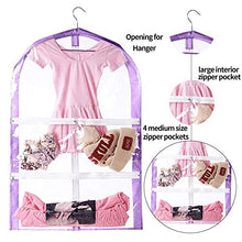 Load image into Gallery viewer, Clear Kid's Garment Bags,3 Packs Garment Bag for Dance Costumes with Pockets,Foldable Garment Bags for Hanging Clothes Travel Storage,Dance Bag with Garment Rack.35 Garment Cover
