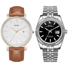 Load image into Gallery viewer, BUREI Men's Fashion Luxury Automatic Watch with Date Window Sapphire Crystal Stainless Steel Band and Cas