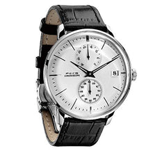 Load image into Gallery viewer, FEICE Men's Automatic Watch Mechanical Watch Stainless Steel Leather Band Watches Analog Curved Mirror Brushed Finish Casual Dress Watches for Men #FM212 (4-Silver+Leather Strap)