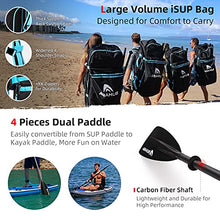 Load image into Gallery viewer, Abahub Inflatable SUP, Wide 10'6" x 34" x 6" iSUP, Blue Standup Paddleboard with Adjustable Carbon Fiber Paddle, Kayak Seat, for Yoga, Paddle Board, Kayaking, Surf, Canoe, Fishing