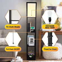 Load image into Gallery viewer, 3-in-1 Shelf Floor Lamp with 2 Fast Charging USB Ports and 1 Power Outlet, 3-Tiered LED Shelf Floor Lamp, Shelf & Storage & LED Floor Lamp Combination, Modern Standing Light for Living Room, Bedroom