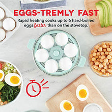 Load image into Gallery viewer, DASH Rapid Egg Cooker: 6 Egg Capacity Electric Egg Cooker for Hard Boiled Eggs, Poached Eggs, Scrambled Eggs, or Omelets with Auto Shut Off Feature - Aqua, 5.5 Inch (DEC005AQ)