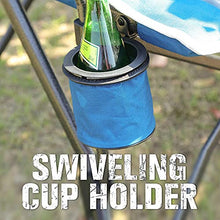 Load image into Gallery viewer, TIMBER RIDGE Ovesized Folding Camping Chair with Padded Hard Armrest, High Back Lawn Chair with Cup Holder, Portable Outdoor Chair Heavy Duty 400lb for Fishing, Hiking, Including Carry Bag (Blue)