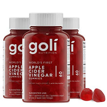Load image into Gallery viewer, World's First Apple Cider Vinegar Gummy Vitamins by Goli Nutrition - Immunity, Detox & Weight (3 Pack, 180 Count, with The Mother, Gluten-Free, Vegan, Vitamin B9, B12, Beetroot, Pomegranate)