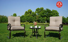 Load image into Gallery viewer, Kozyard Susan 3 PCs Patio Bistro Set Outdoor Furniture for Patio, Garden, and Yard with Cushioned Seats(Beige)