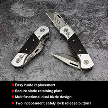 Load image into Gallery viewer, Summit Gear Heavy Duty Folding Utility Knife Dual Blades / Box Cutter / Pocket Knife with Nylon Pouch + 5 Blades (Professional Grade)
