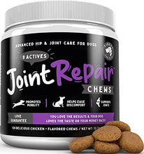 Load image into Gallery viewer, Joint Repair Advanced Hip & Joint Health Supplement for Dogs. Naturally Relieves Arthritis, Pain & Inflammation. Extra Strength Soft Chew Treats with Glucosamine, Chondroitin & MSM Improve Mobility