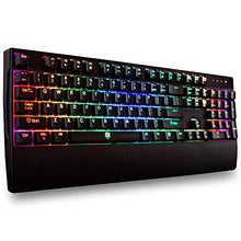 Load image into Gallery viewer, Deco Gear Mechanical Gaming Keyboard, Anti-Ghosting, Ergonomic Fixed Palm Rest, Full Customizable RGB Backlit, Carbon Fiber Design, Outemu Blue Switch, Wired, Black