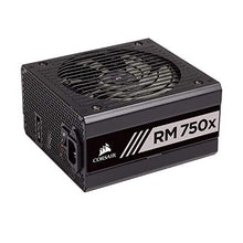 Load image into Gallery viewer, Corsair RMX Series, RM750x, 750 Watt, 80+ Gold Certified, Fully Modular Power Supply (Low Noise, Zero RPM Fan Mode, 105°C Capacitors, Fully Modular Cables, Compact Size) Black