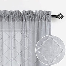 Load image into Gallery viewer, Light Grey Curtains & Drapes for Living Room 84 Inch Length 2 Panels Set Modern Rod Pocket Sheer Window Treatments Curtains for Bedroom Sliding Glass Door 84 Inches Long Gray