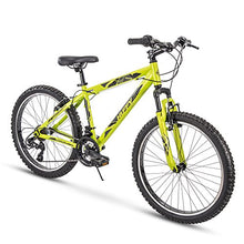 Load image into Gallery viewer, Huffy Hardtail Mountain Trail Bike 24 inch, 26 inch, 27.5 inch, 24 Inch Wheels/16.75 Inch Frame, Matte Acid Green