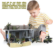 Load image into Gallery viewer, Click N' Play Army Action Figure and Military Playset with Multi Level Command Center, Includes 51 Accessories- 6 Solider Action Figures with Gear, Guns, Vehicles, Army Playset for boys 6+
