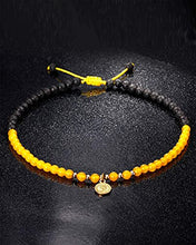 Load image into Gallery viewer, Lightock Anklets for Women Lava Rock Bracelet Essential Oil Diffuser Healing Crystal Energy Ankle Bracelets (Lava Stone/Yellow Agate)