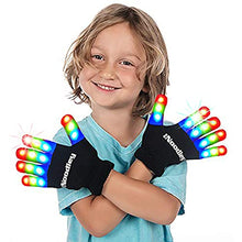 Load image into Gallery viewer, The Noodley Kids Toys for Boys LED Light Up Gloves Sensory Toy for Autistic Children Cosplay Halloween Costume Stocking Stuffers Ages 4 5 6 7 (Small, Black)