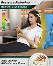 Load image into Gallery viewer, Lunix LX8 Adjustable 4pcs Orthopedic Bed Wedge Pillow Set, Post Surgery 100% Memory Foam for Back, Neck, Leg Pain Relief. Sitting Pillow for Acid Reflux and GERD, Comfortable Pillows for Sleeping Blue