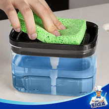 Load image into Gallery viewer, MR.SIGA Dish Soap Dispenser for Kitchen,2 in 1 Premium Soap Dispenser and Sponge Holder, Dishwashing Soap Pump Dispenser for Kitchen Countertop, Black