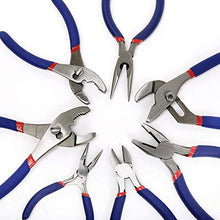 Load image into Gallery viewer, WORKPRO 7-piece Pliers Set (8-inch Groove Joint Pliers, 6-inch Long Nose, 6-inch Slip Joint, 4-1/2 Inch Long Nose, 6-inch Diagonal, 7-inch Linesman, 8-inch Slip Joint) for DIY & Home Use