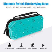 Load image into Gallery viewer, Carry Case for Nintendo Switch Lite Portable Travel Protector Carrying Case with 10 Game Slots and Tempered Glass Screen Protector - Turquoise Blue