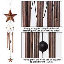 Load image into Gallery viewer, Epartswide Wind Chimes,Star Wind Chimes for Outside with 5 Hollow Aluminum Tubes, Rustic Wind Chime Hanging Decor for Garden Patio Yard