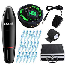 Load image into Gallery viewer, Dragonhawk Mast Pen Rotary Tattoo Machine Power Supply 20Pcs Wjx Cartridges Needles Foot Pedal with Big Case 1013-10 (Machine Kit)