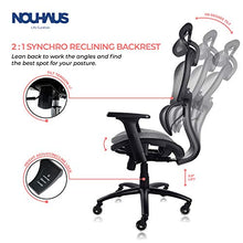 Load image into Gallery viewer, NOUHAUS Ergo3D Ergonomic Office Chair - Rolling Desk Chair with 3D Adjustable Armrest, 3D Lumbar Support and Extra Blade Wheels, Mesh Computer Chair, Gaming Chairs, Executive Swivel Chair (Black)