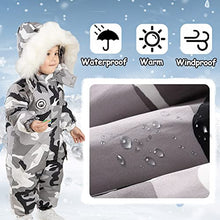 Load image into Gallery viewer, XIFAMNIY Girls Boys One Piece Snowsuits Overalls Ski Suits Waterproof Coats Jackets Jumpsuits for Winter 2T-5T Baby Toddler