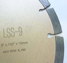 Load image into Gallery viewer, Whirlwind USA LSS 9 inch Dry or Wet Cutting General Purpose Power Saw Segmented Diamond Blades for Masonry Brick/Block Pavers Concrete Stone (9")