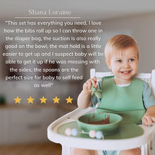 Load image into Gallery viewer, Baby Led Weaning Feeding Supplies for Toddlers - UpwardBaby Baby Feeding Set - Suction Silicone Baby Bowl - Self Eating Utensils Set with Spoons, Bibs, Placemat - Dishwasher-Safe Infant Food Plate Kit