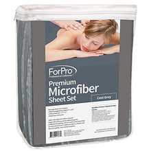 Load image into Gallery viewer, ForPro Premium Microfiber 3-Piece Massage Sheet Set, Cool Grey, Ultra-Light, Stain and Wrinkle-Resistant, Includes Massage Flat Sheet, Massage Fitted Sheet, and Massage Face Rest Cover