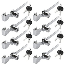 Load image into Gallery viewer, 8 Pack Sliding Glass Door Ratchet Lock Drawer Display Case Showcase Lock Security Glass Case Lock Glass Display Case Lock (Keyed Alike)