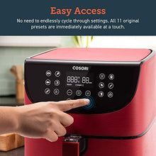 Load image into Gallery viewer, COSORI Air Fryer(100 Recipes, Rack & 4 Skewers),3.7QT Electric Hot Air Fryers Oven Oilless Cooker, 11 Presets, Preheat & Shake Reminder, LED Touch Digital Screen, Nonstick Basket, 1500W, Red