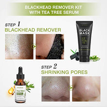 Load image into Gallery viewer, Blackhead Peel Off Face Mask, SHVYOG 3-in-1 Blackhead Remover Charcoal Mask with Brush & Tea Tree Serum, Purifying & Deep Cleansing Black Mask for Blackheads, Dirt, Acne, Pores Shrinking (100g+30ml)