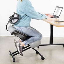 Load image into Gallery viewer, DRAGONN (by VIVO) Ergonomic Kneeling Chair with Back Support, Adjustable Stool for Home and Office with Angled Seat for Better Posture - Thick Comfortable Cushions, Gray (DN-CH-K02G)