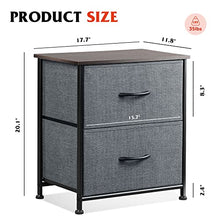 Load image into Gallery viewer, WLIVE Nightstand with 2 Fabric Drawers, Bedside Furniture & End Table Dresser for Bedroom, Living Room, Steel Frame, Wood Top, Easy Pull Handle