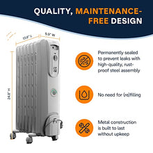 Load image into Gallery viewer, De'Longhi Comfort Temp Full Room Radiant Thermostat, 3 Heat Settings, Energy Saving, Safety Features, Nice for Home with Pets/Kids, 27" x 6.5" x 15.5", Light Gray