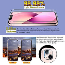 Load image into Gallery viewer, QHOHQ 3 Pack Screen Protector Designed for iPhone 13 6.1 Inch with 3 Packs Camera Lens Protector, Ultra HD Full Screen Tempered Glass, 9H Hardness, Scratch Resistant, Easy Install - Case Friendly