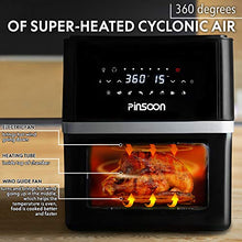 Load image into Gallery viewer, PINSOON Air Fryer Oven 10 QT with 31 Recipes, 360 degree Of Super-Heated Cyclonic Air, 8 Cooking Presets and 11 Accessories, LED Touch Screen and Auto-Shutoff Safety System