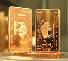 Load image into Gallery viewer, Metal Art Collection - 1 oz One Troy Ounce USA American Buffalo .999 Fine Copper Bullion Bar Ingot Cu Element CMCMINT