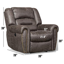 Load image into Gallery viewer, ANJ Electric Recliner Chair W/Breathable Bonded Leather, Classic Single Sofa Home Theater Recliner Seating W/USB Port (Smoky Gray)