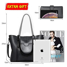 Load image into Gallery viewer, Purses and Handbags for Women Large Shoulder Tote Satchel Purse Work Bags with Matching Wallet (Black)