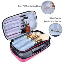 Load image into Gallery viewer, Teamoy Travel Makeup Brush Bag(up to 8.5"), Professional Cosmetic Artist Organizer Case with Handle Strap for Makeup Brushes and Beauty Supplies-Small, Pink(No Accessories Included)