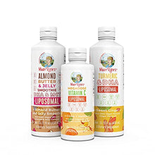 Load image into Gallery viewer, Liposomals Bundle by MaryRuth's | Megadose Vitamin C Liposomal 500mg, 7.6oz | DHA MCT Oil Almond Butter & Jelly Smoothie Liposomal, 16oz | Turmeric & Omega-3 DHA Liposomal, 16oz | Vegan, Non-GMO