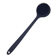 Load image into Gallery viewer, DNC Back Scrubber for Shower Soft Silicone Bath Body Brush with Long Handle (Black)