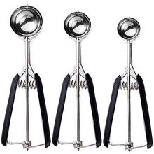 Load image into Gallery viewer, JUNADAEL J Cookie Scoop, Include #60/1 Tablespoon, #40/2 Tablespoon, #20/3 Tablespoon, Cookie Dough Scoop, Cookie Scoops for Baking set of 3, 18/8 Stainless Steel, Soft Grip